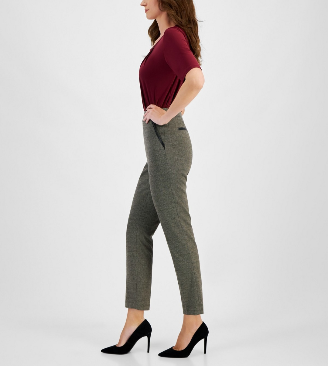 Kasper Pull-on Straight-Leg Pants MSRP $89