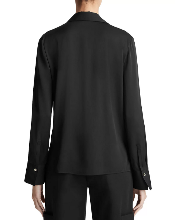 Vince Silk Stretch V Neck Top MSRP $395