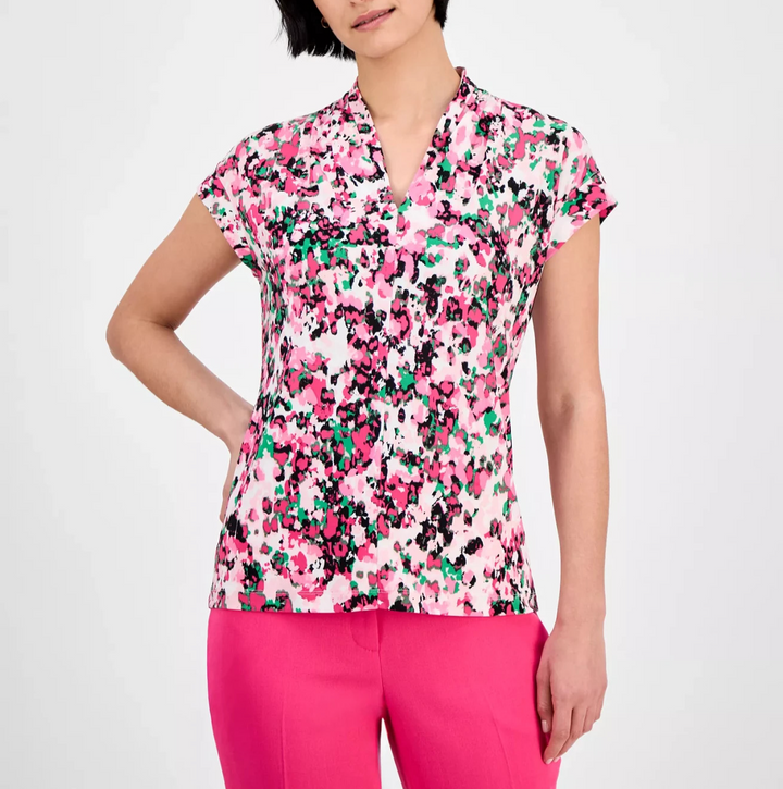 Kasper Floral-Print Top MSRP $49