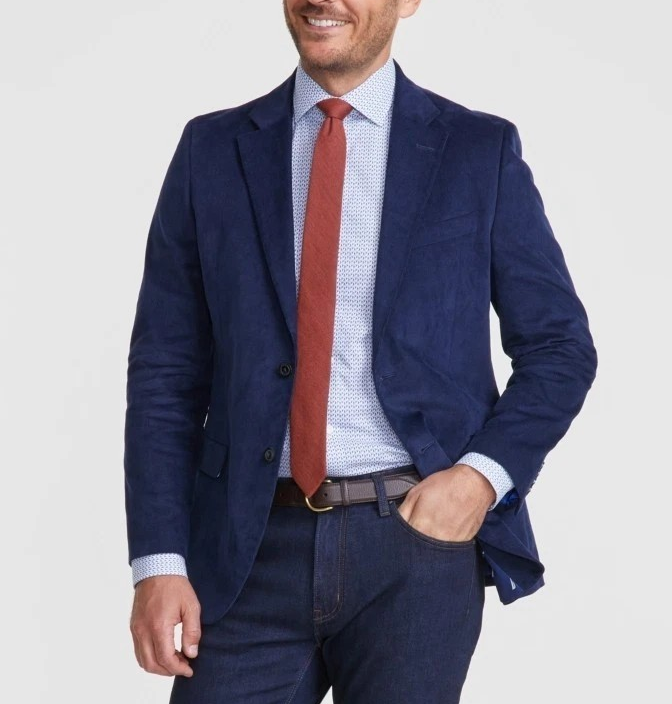 Nautica Men's Modern-Fit Solid Stretch Corduroy Elbow Patch Sport Coat MSRP $295