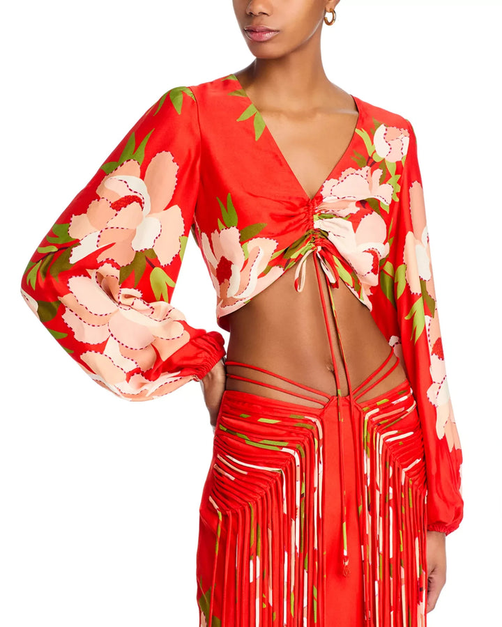 Farm Rio Peony Cropped Top