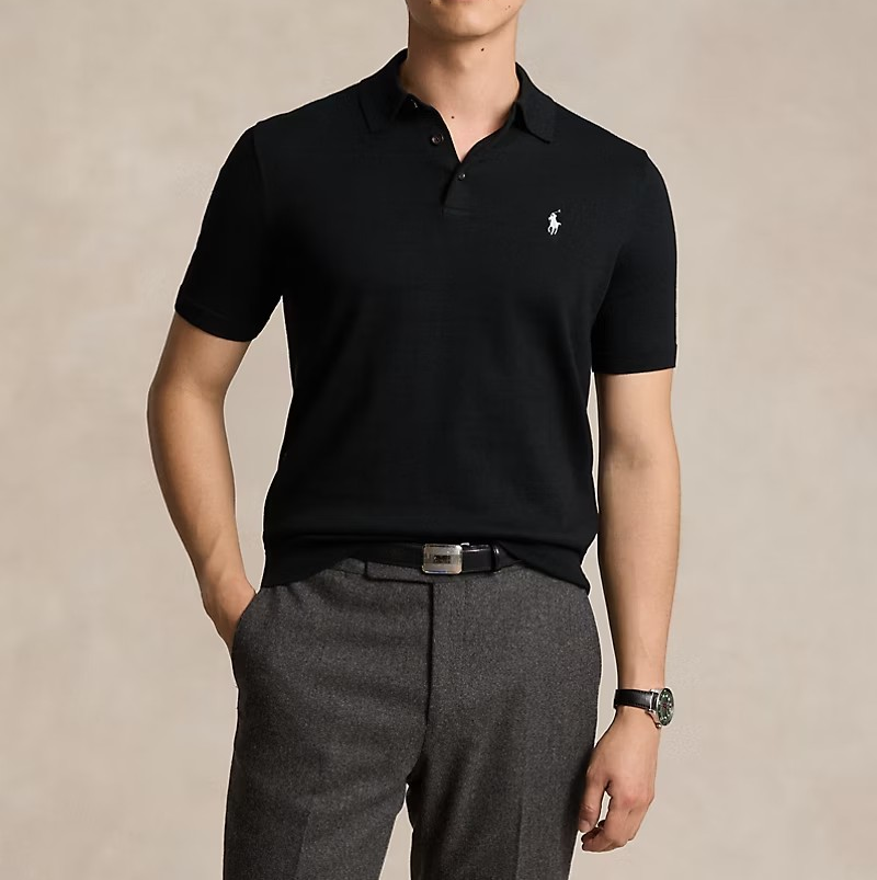 Polo Ralph Lauren Men's Cotton Polo-Collar Sweater MSRP $115