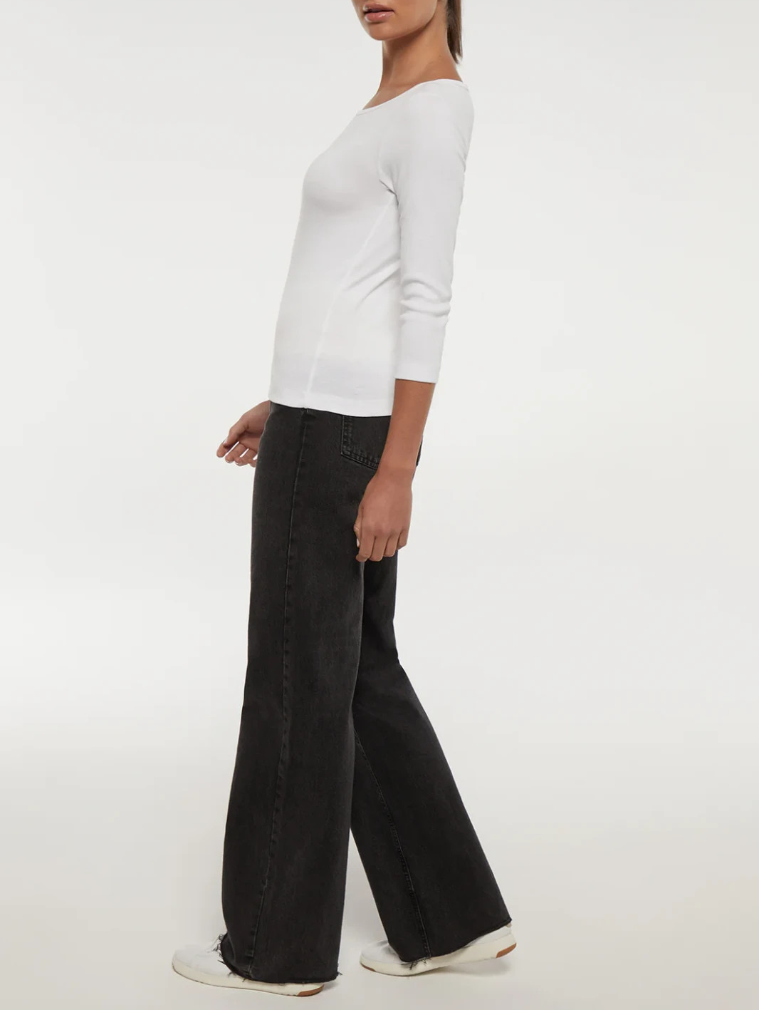 Three Dots Women's Boat-Neck 3/4-Sleeve T-Shirt MSRP $55