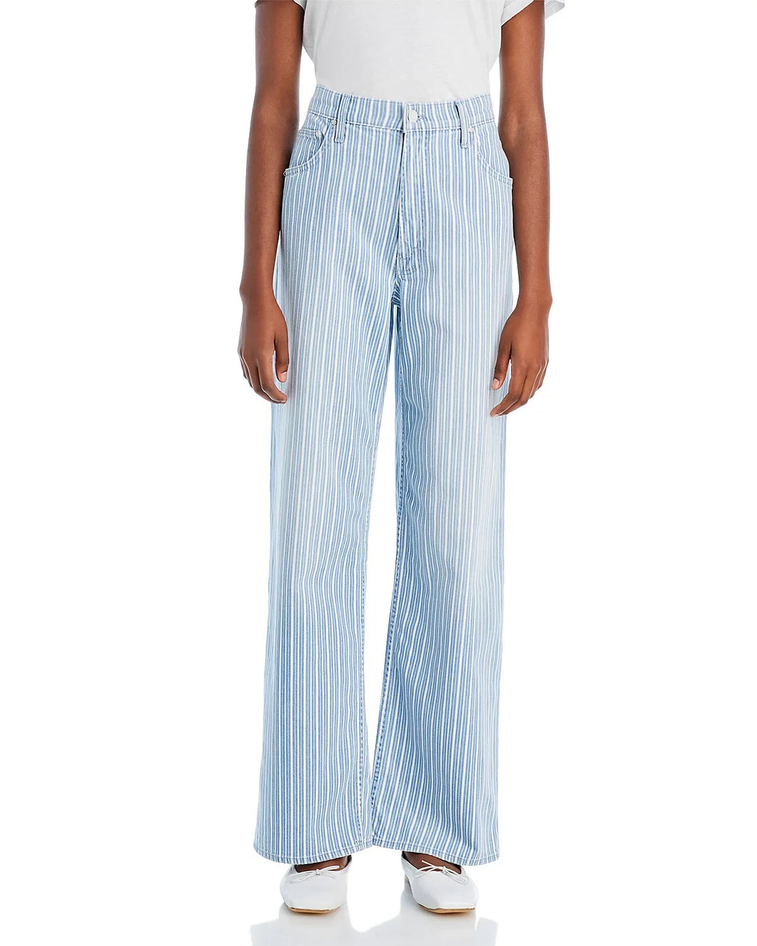 MOTHER High Rise Striped Spinner Jeans MSRP $288