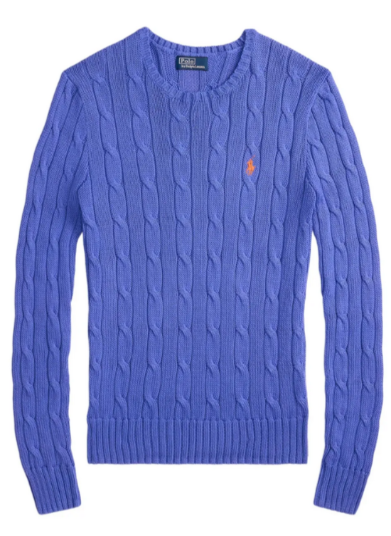 Polo Ralph Lauren Cable-Knit Cotton Crewneck Sweater MSRP $148