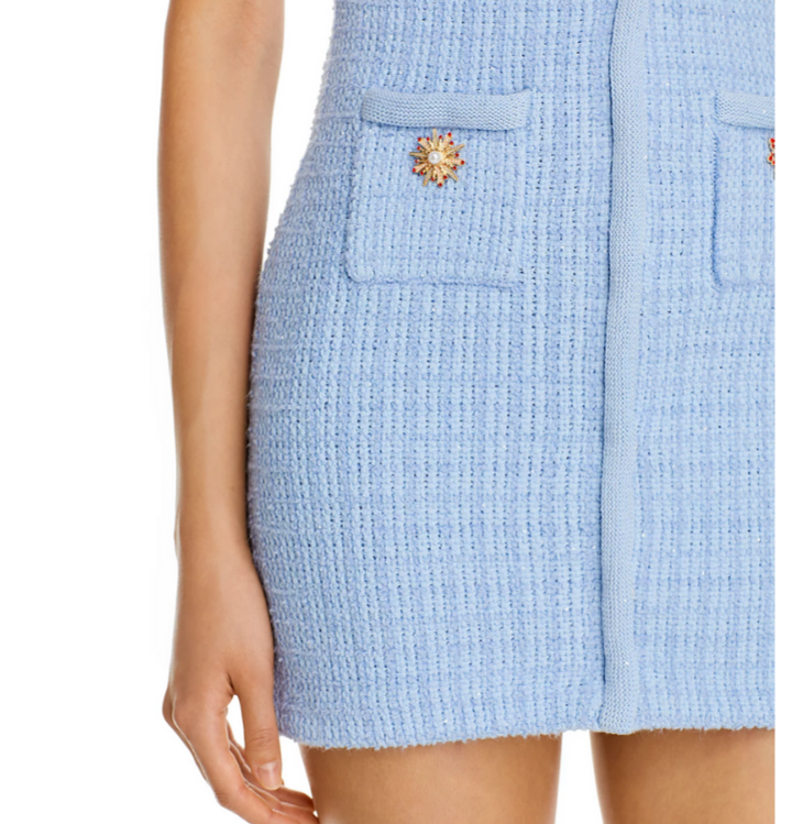 Self-Portrait Beaded Button Knit Dress MSRP $555