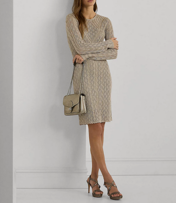 Lauren Ralph Lauren Linen-Blend Sweater Dress MSRP $295