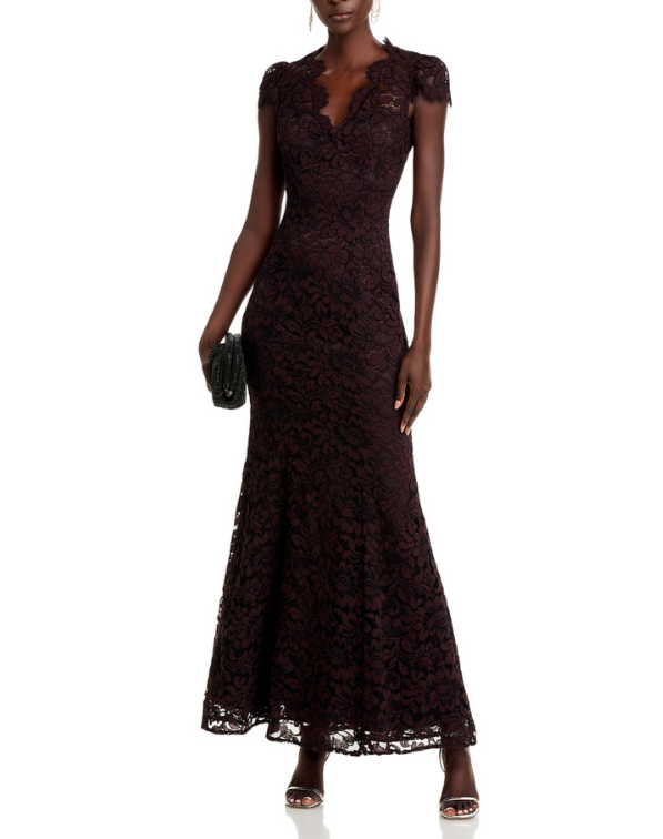 Eliza J Scalloped-Edge Lace Gown MSRP $268
