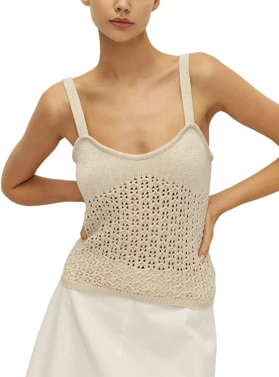 ELODIE Eloise Crochet Tank Top MSRP $78