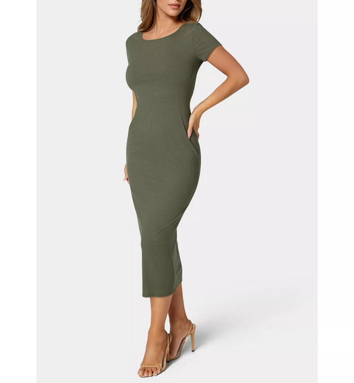 Bebe Women's Rib Maxi T-Shirt Dress MSRP $98