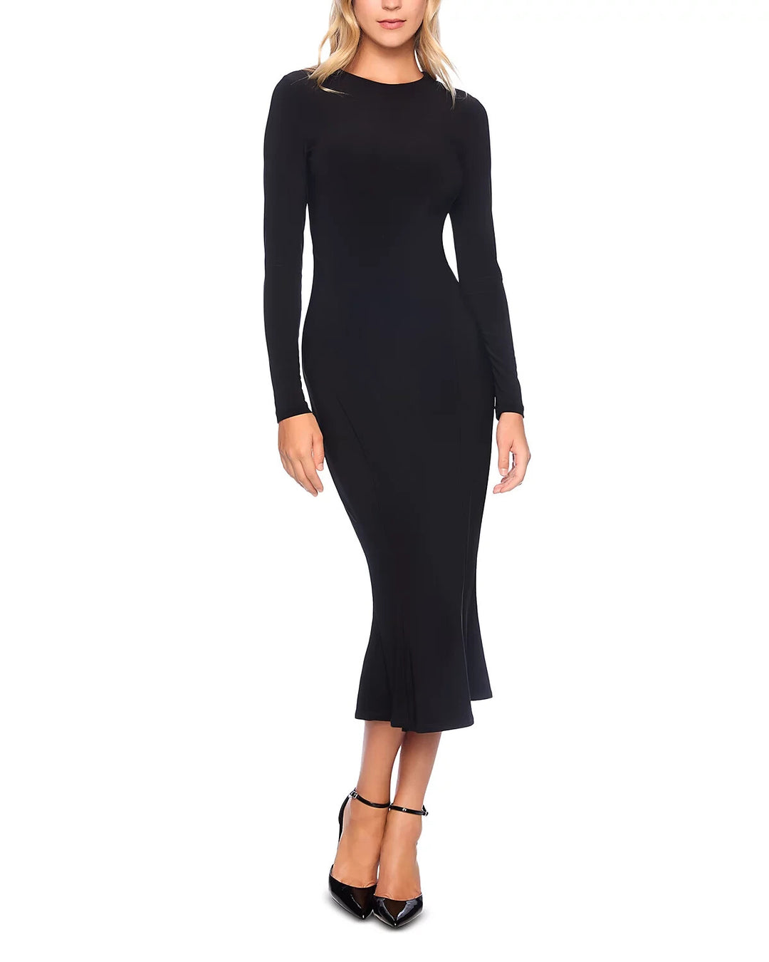 Susana Monaco Long Sleeve Trumpet Midi Dress MSRP $188