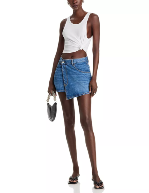 alexanderwang Denim Wrap Mini Skirt MSRP $350