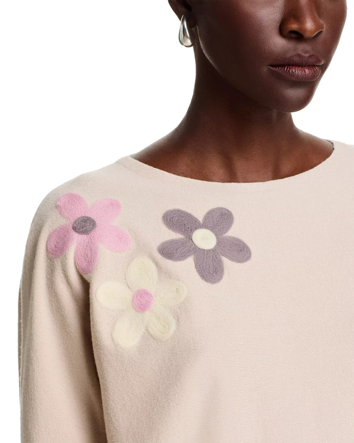 Aaeda Sioni Flower Embroidery Dolman Sleeve Sweater MSRP $128
