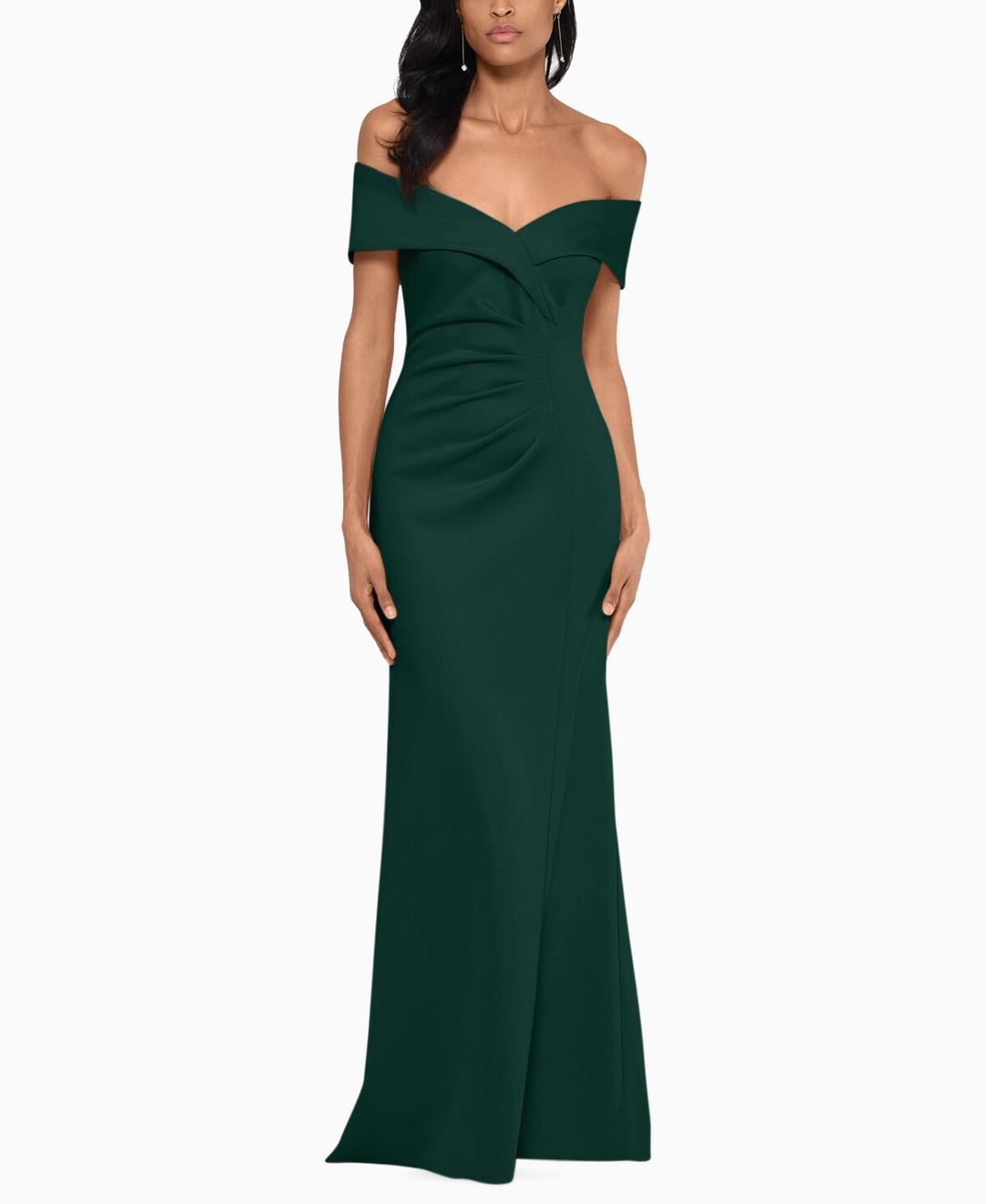 X by XSCAPE Off-The-Shoulder Ruched Gown MSRP $169