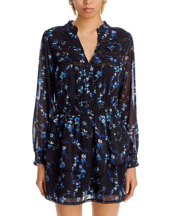 AQUA V-Neck Long Sleeved Floral Print Dress MSRP $118