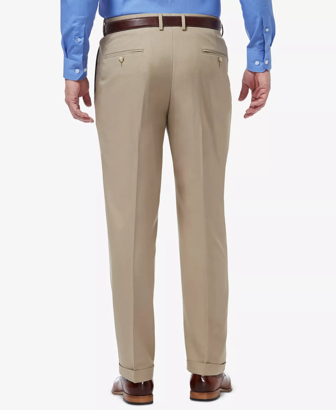 Haggar Men's Premium Comfort Stretch Classic-Fit Solid Pleated Dress Pants 