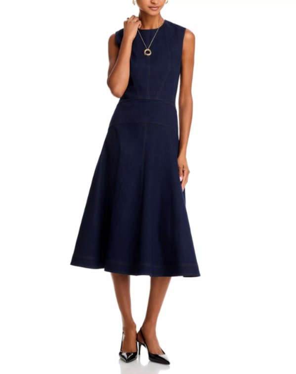 Veronica Beard Karrigan Denim Midi Dress MSRP $548