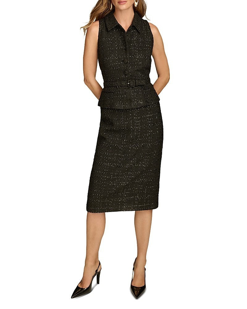 Donna Karan New York Women's Belted Sleeveless Sheath Dress MSRP $199