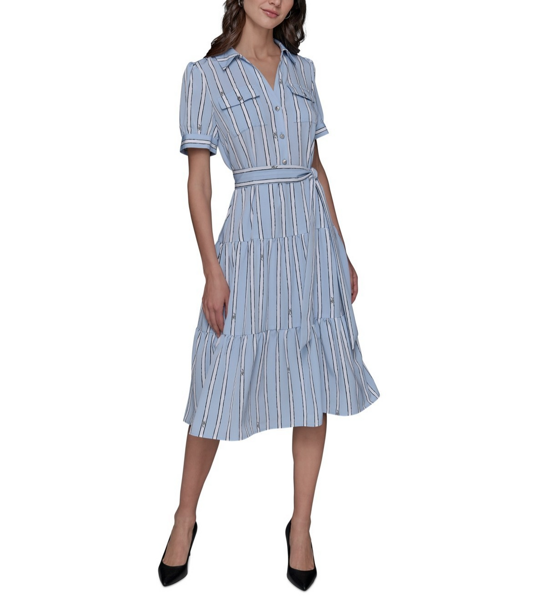 KARL LAGERFELD PARIS Striped Shirtdress MSRP $149