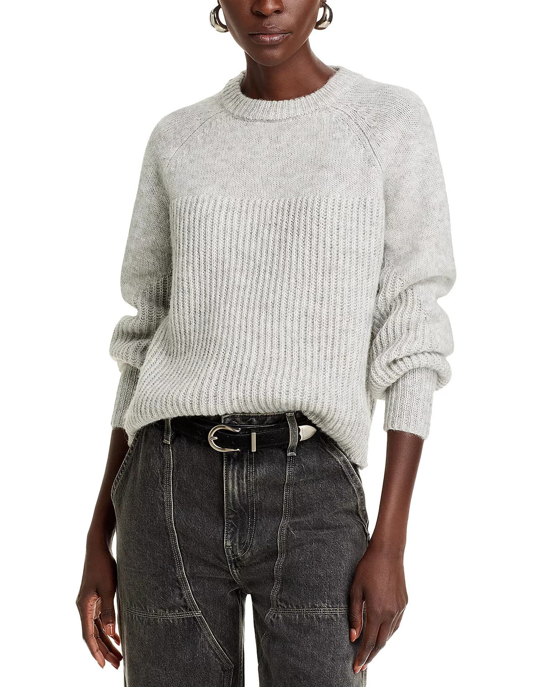 Single Thread Crewneck Mixed Rib Sweater MSRP $68
