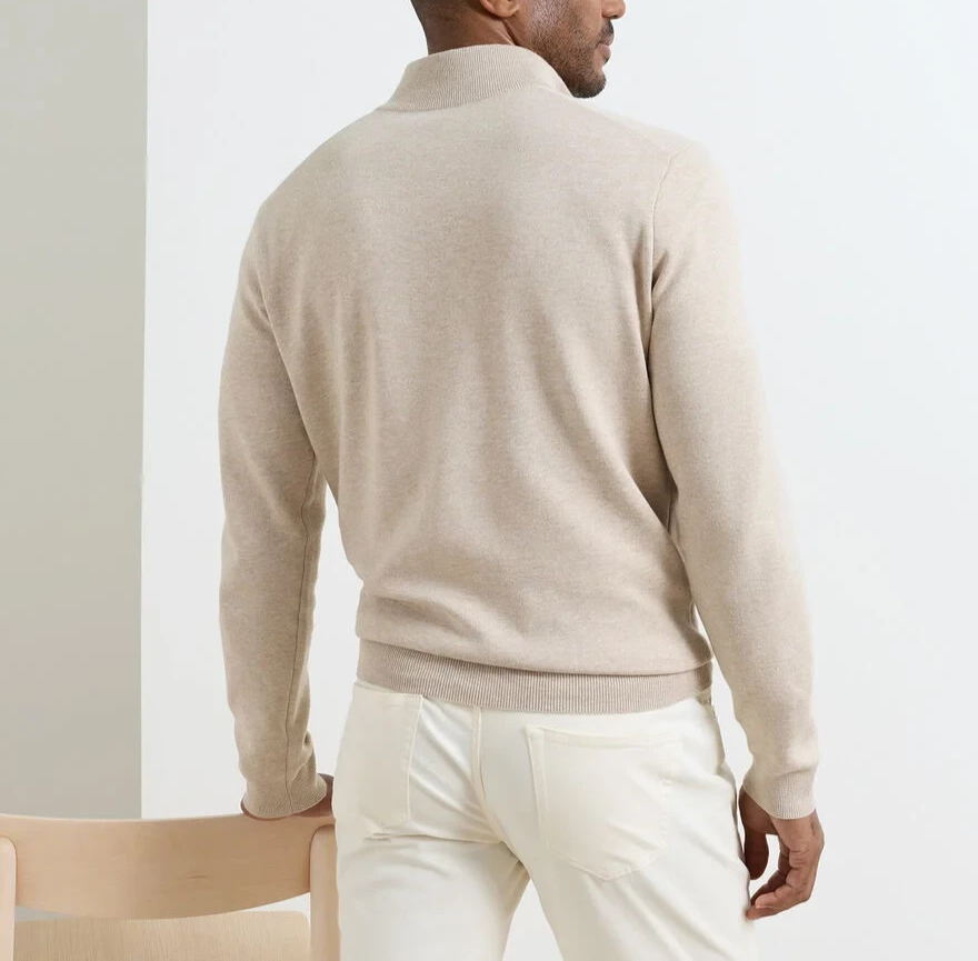Peter Millar Crown Coolspun Cotton Quarter Zip Sweater MSRP $195
