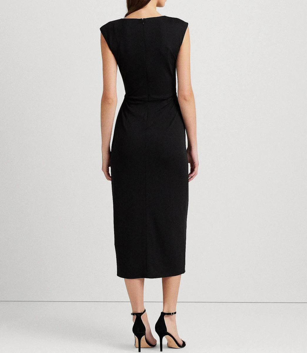 Lauren Ralph Lauren Stretch Jersey Tie-Front Dress