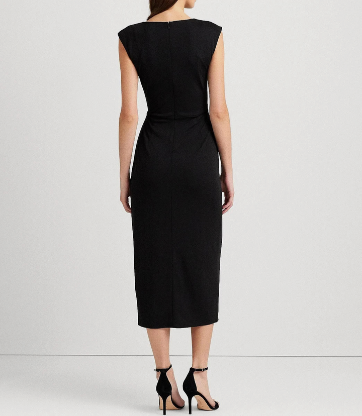 Lauren Ralph Lauren Stretch Jersey Tie-Front Dress