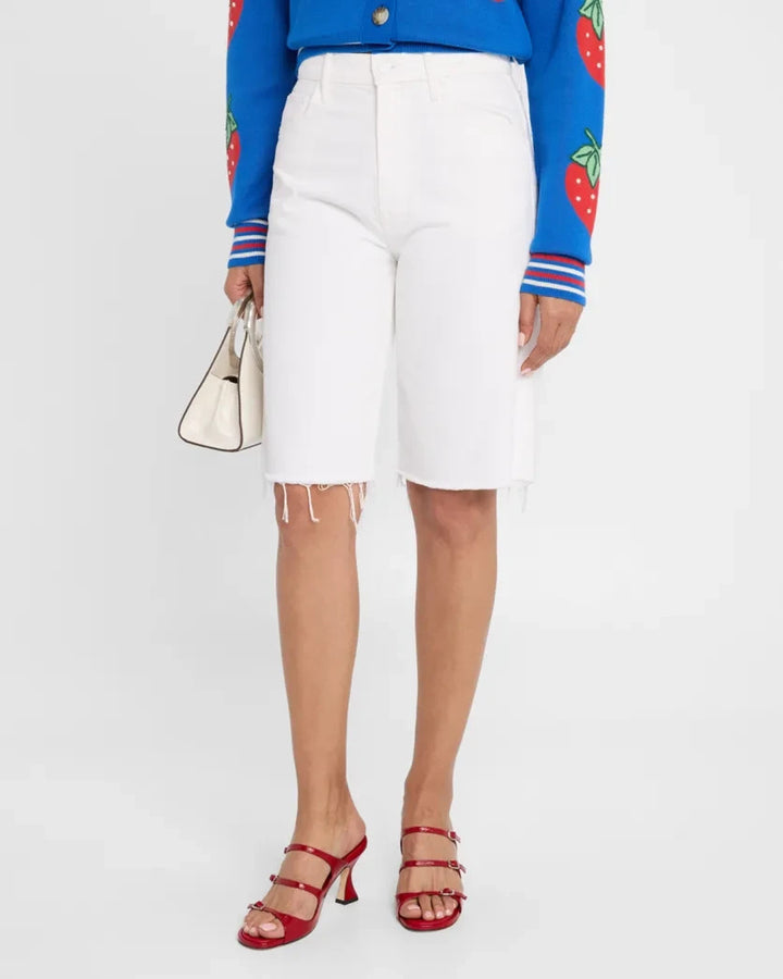 The Maven Bermuda Fray Denim Shorts MSRP $198