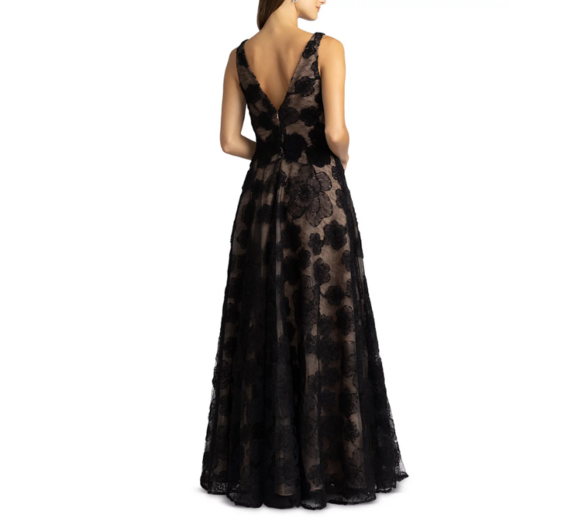 Zac Posen Textured Floral Gown MSRP $750