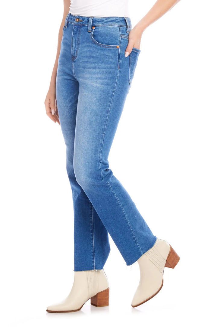 Karen Kane Raw Hem Straight Leg Jeans MSRP $99
