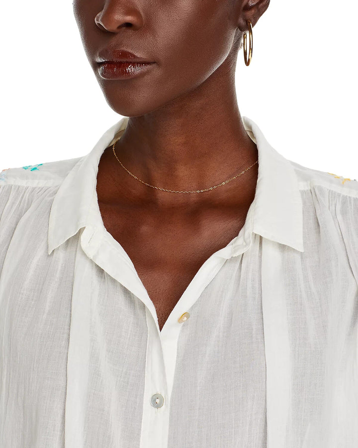 MOTHER The Gather It Up Button Front Top MSRP $208