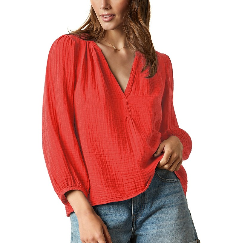 Velvet by Graham & Spencer Maggie Cotton Boho Top MSRP $186