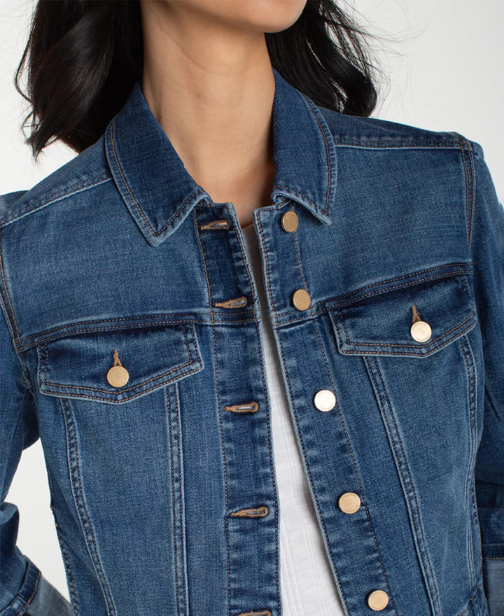 Liverpool Los Angeles Women's Collared Trucker Jacket MSRP $119