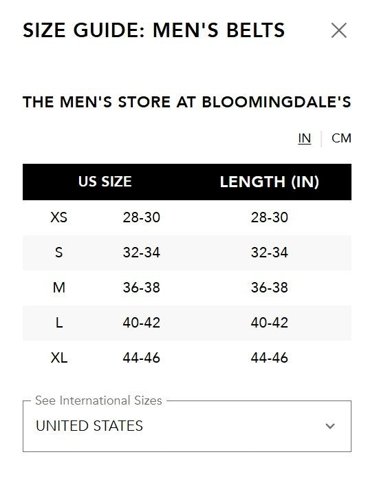 The Men's Store at Bloomingdale's Matte Metal Reversible Buckle Belt MSRP $69.50