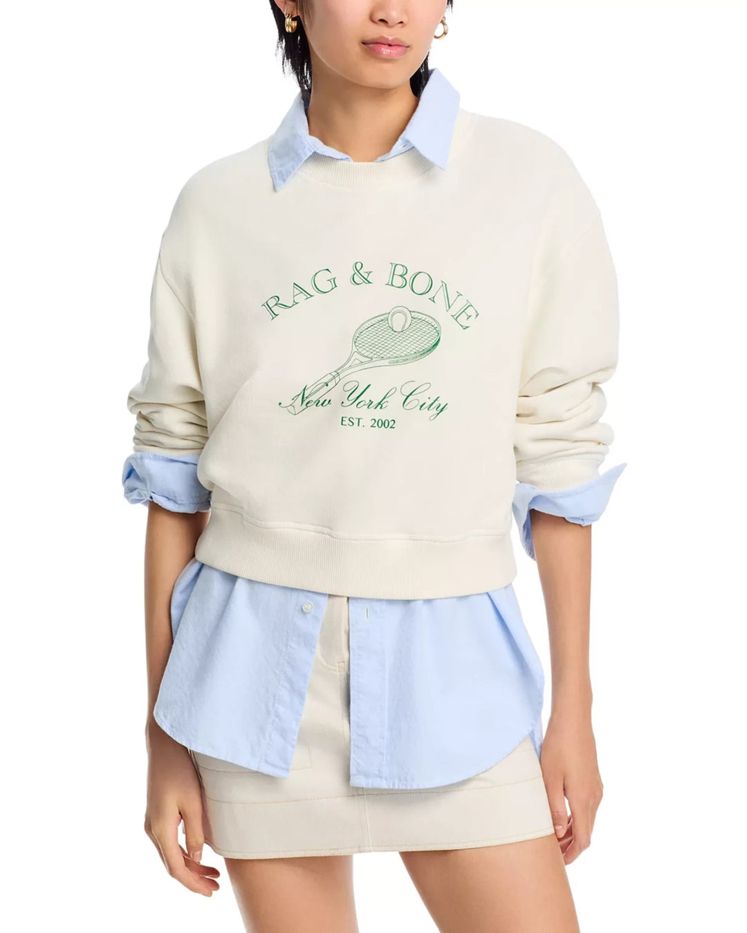 rag & bone Racquet Ball Crop Sweatshirt MSRP $228