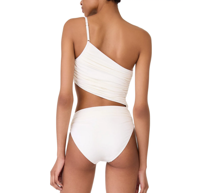 kate spade new york One Shoulder Rosette One Piece Swimsuit MSRP $150