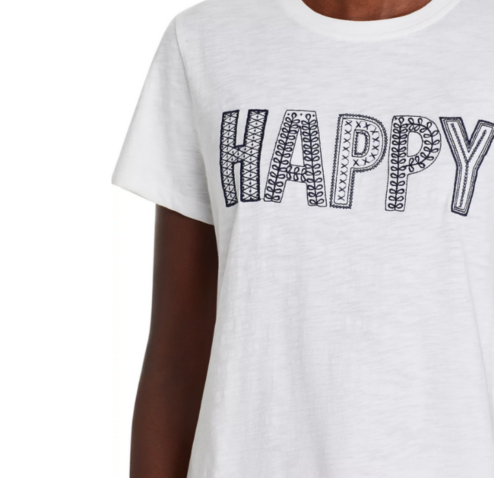Cinq à Sept Embroidered Happy Tee MSRP $165