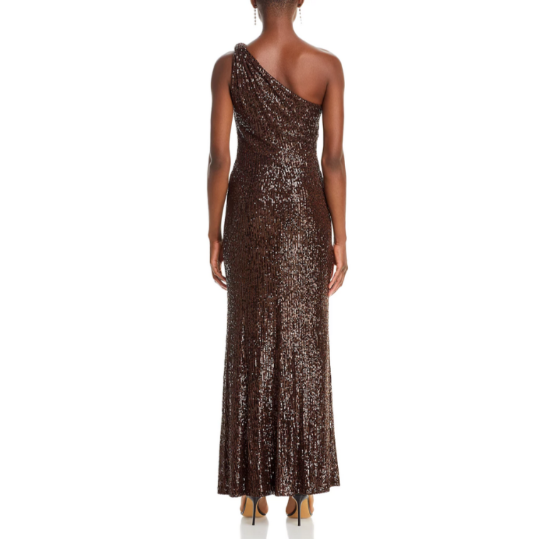 Eliza J Sequined One Shoulder Gown MSRP $248