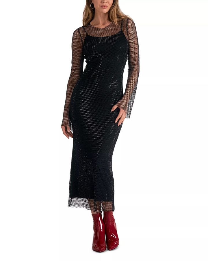 Elan Long Sheer Sleeve Maxi Dress MSRP $195