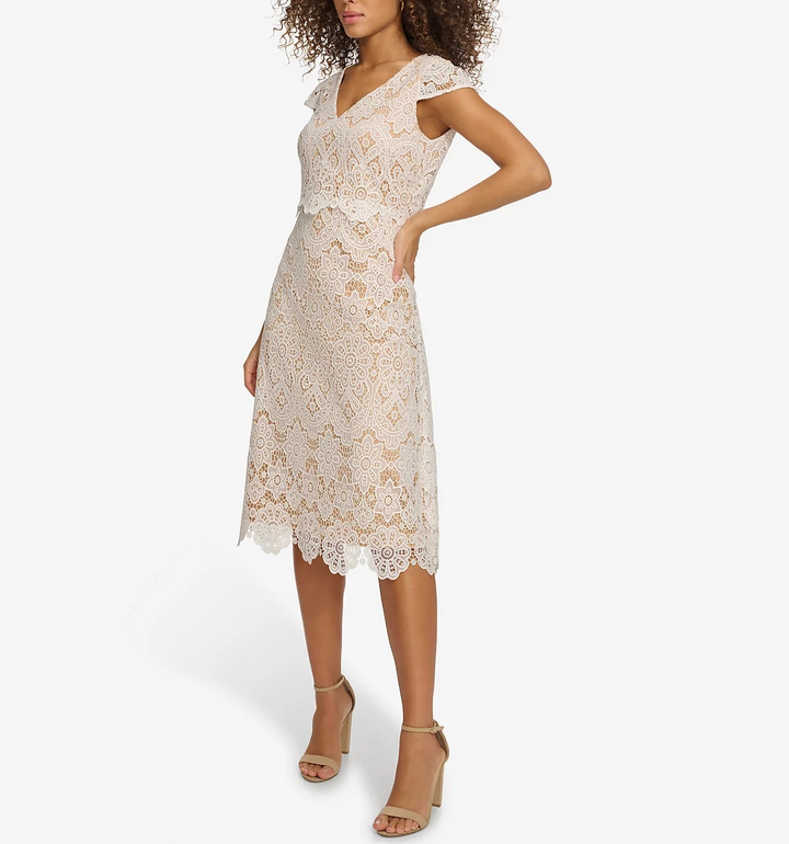 Kensie Women's Floral-Lace A-Line Dress MSRP $148