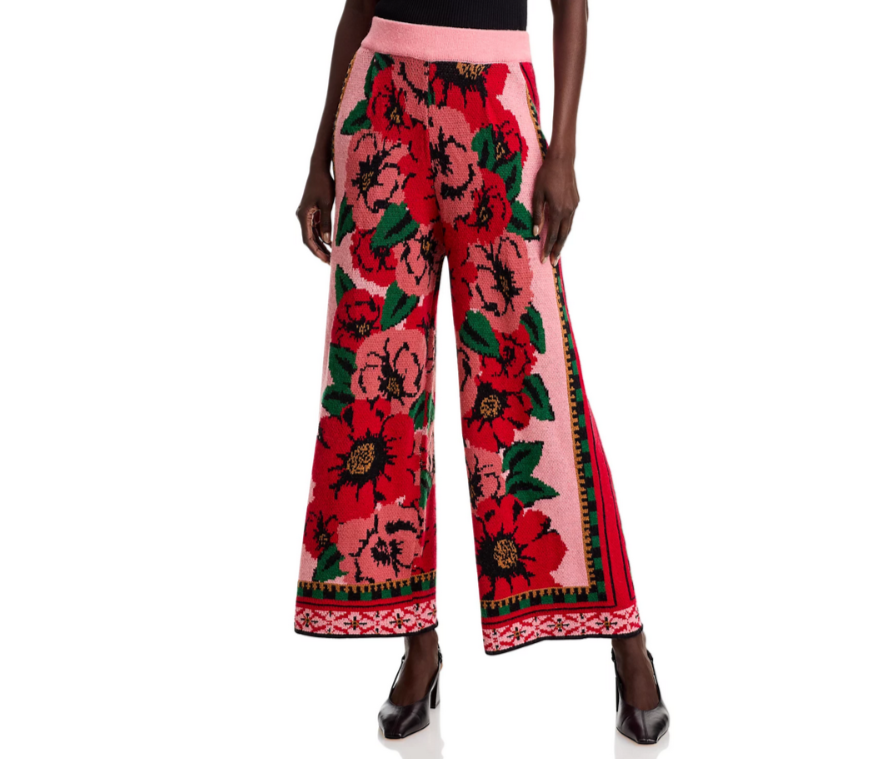 FARM Rio Flower Tapestry Sweater Pants MSRP $210