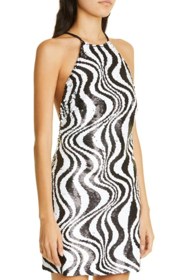 SIMON MILLER Zazzle Sequin Halter Dress MSRP $365 # 3B 2413 NEW