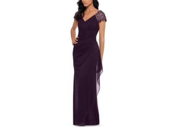 Xscape Lace-Sleeve Chiffon Gown MSRP $139