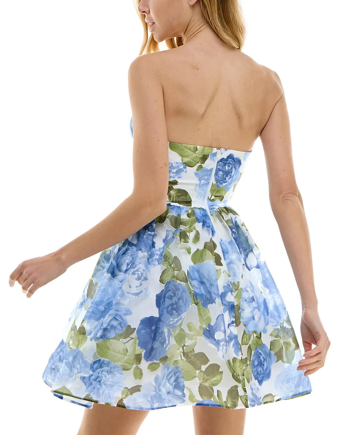 City Studios Juniors' Short Rosette Party Dress MSRP $99