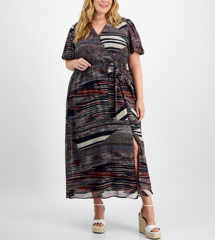 Robbie Bee Plus Size Surplice Maxi Dress MSRP $89