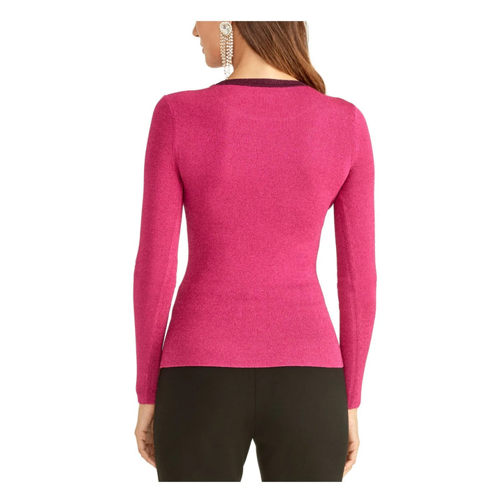 RACHEL Rachel Roy Metallic Ringer Pullover Sweater MSRP $79