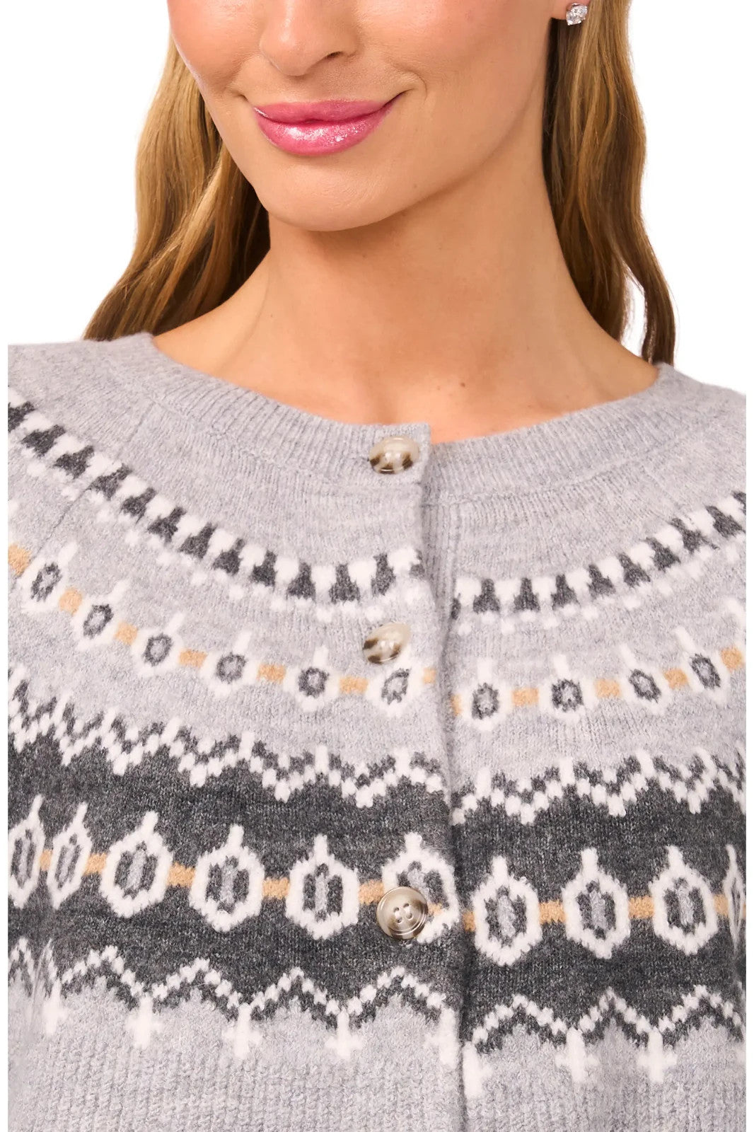 CeCe Fair Isle Raglan Cardigan MSRP $79