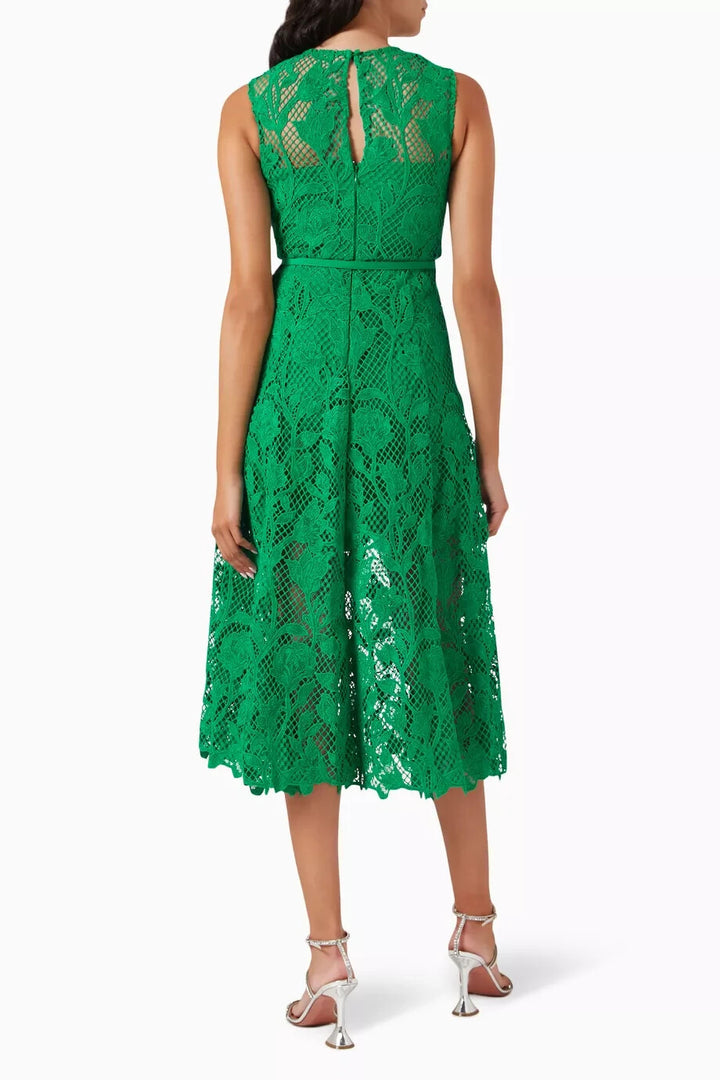 Self-Portrait Lace Sleeveless MIDI Dress MSRP $555