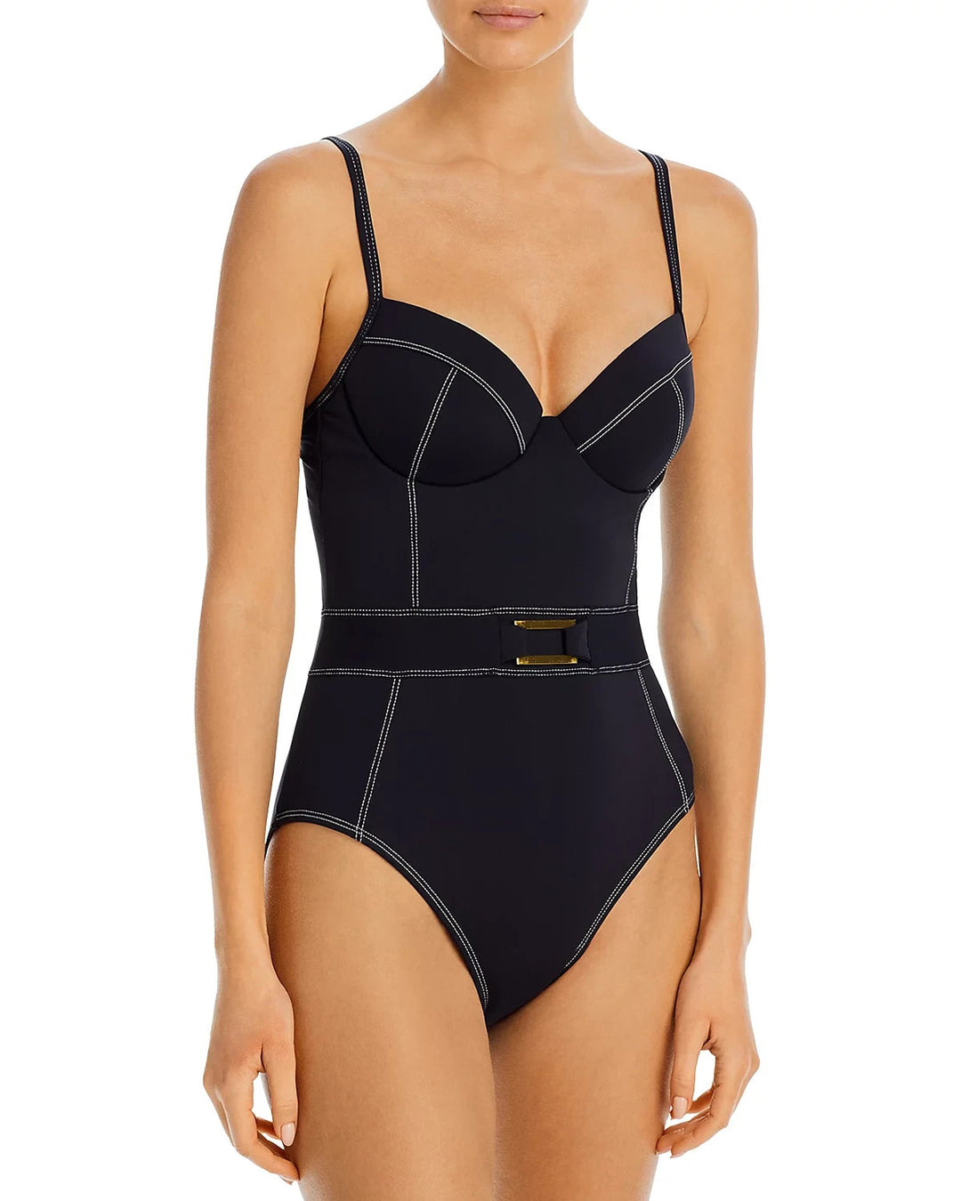 Bleu Rod Beattie Belted One Piece Swimsuit MSRP $125