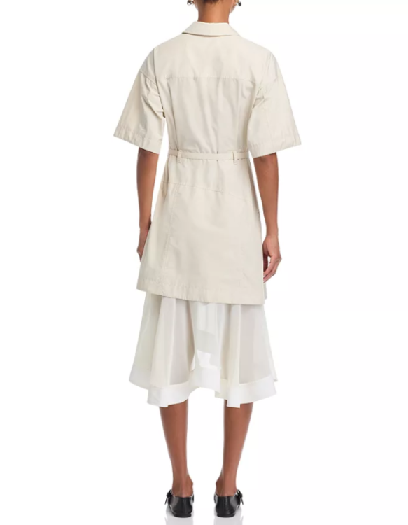 3.1 Phillip Lim Lace Trim Belted Shirt Dress MSRP $695